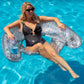 Poolcandy Sun Chair Raft, Inflatbale Pool Float with Brilliant Silver Glitter. The Ultimate Pool Floating Sun Chair.