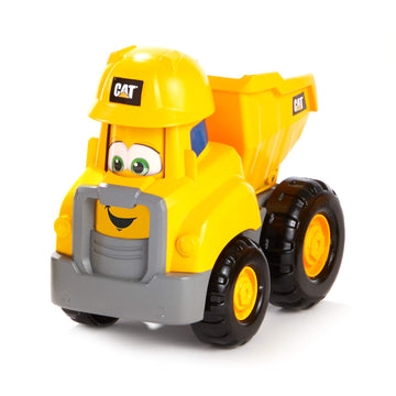 CAT Construction Toys, Junior Crew Construction Pals Dump Truck Educational Preschool Vehicle with Kid Vroom Sounds and Animated