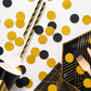 MOWO Glitter Confetti Circles Wedding Party Decor and Table Decor 1.2 in Diameter (glitter gold,black,200pc)