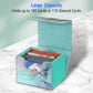 CaseBot Card Deck Box - Magnetic Game Card Case for 180+ Cards, Emerald Marble, Leather Divider