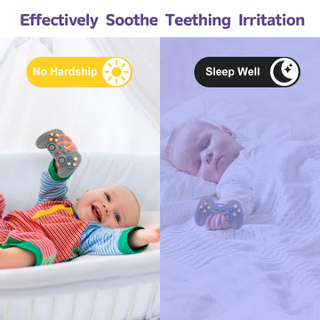 Hooku Silicone Teething Toys For Babies 0-6 Months, Teethers For Babies 6-12 Months, Remote Teether For Baby, Sensory Toys For B