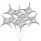 TONIFUL 20Pcs 26Inch Star Balloons Large Silver Four Pointed Star Shape Foil Balloons Big Silver Star Mylar Balloons for Birthda