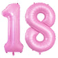 Goer Number 18 Balloons For 18Th Birthday Sweet 18 Party Decorations,42 Inch Jumbo Foil Helium 81 Balloons For 81St Birthday Party Decoration (Light Pink)