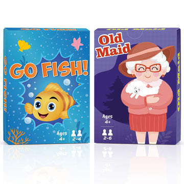 Card Games,Go Fish And Old Maid Card Game For Kids Ages 4-8,Fun Classic Interactive Games For Kids Toddlers Adults,Perfect For S