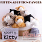 Niceup 3pcs Kitten Stuffed Animal, 7in Small Plush Kitty Cat with Sensory Beans, Pet Adoption Party Favors Black Orange Grey Cat