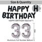 Naninuneno 33Rd Black Silver Birthday Party Decorations For Men Women, Happy 33 Birthday Party Supplies With Black Happy Birthda