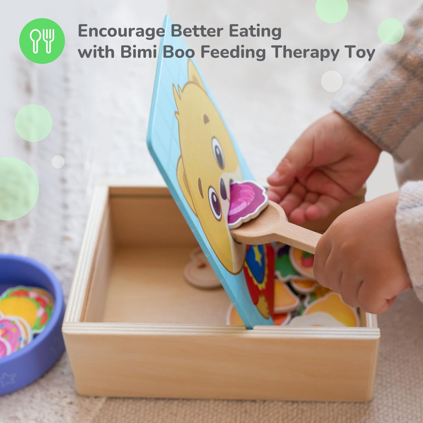 Bimi Boo Wooden Feeding Toy for Toddlers Ages 1-4+ - Pretend Food Game for Preschoolers, Play Food Set for Kids, Learning Resour