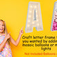 JW Passion 3FT Tall Mosaic Balloon Frame Letter A DIY Kit - Light Up Marquee Decor for Birthday Party & Wedding, Foam Material