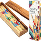 BSIRI Mikado Wooden Pick Up Sticks Classic Kids Board Game for mature-themeds and Teens in Family and Children Board Games for Kids 7 and Brain Teasers of Mathematics Fun Table Games