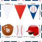 Tatuo 6 Pieces Baseball Banner Party Decorations Baseball Paper Garland Pennant Bunting Flag Decor For Sports Theme Birthday Party Supplies