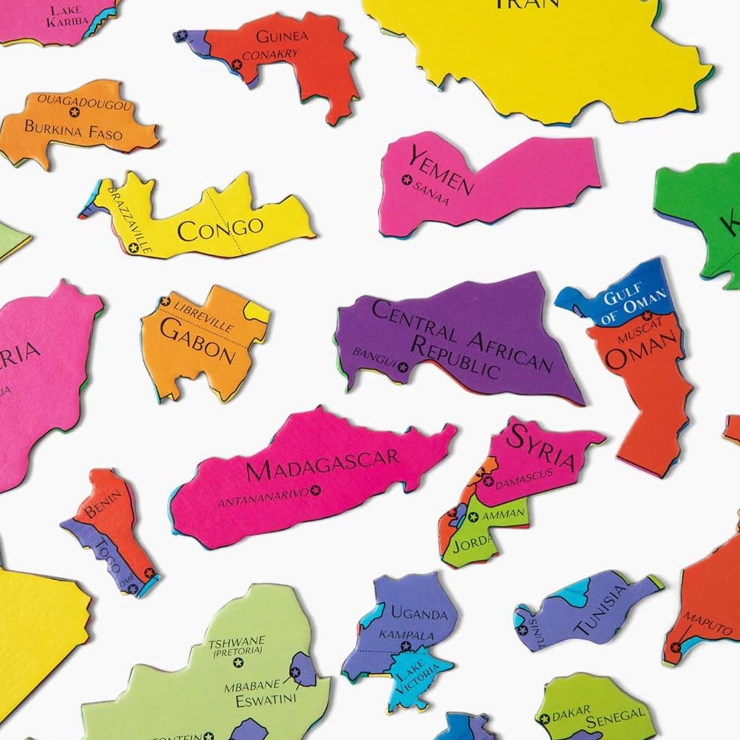 Geotoys GeoPuzzle Africa Jigsaw Puzzle, 65 Pc, Cardboard, Multi, Ages 6-9, Model GEO103