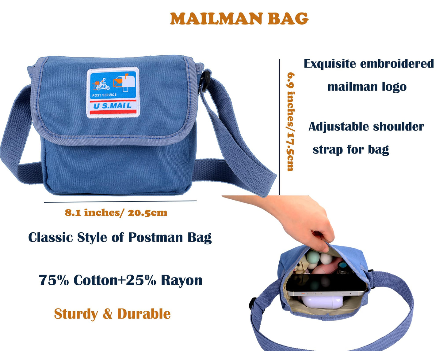 CINKCO Mailman Costume Bucket Hat+Postman Bag (2 in 1) Postman Dress Up for Kids