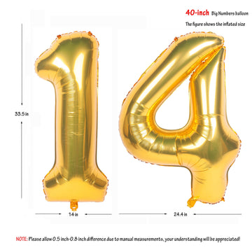 40 Inch Gold Number Balloons Helium Foil Mylar Balloon Birthday Party Banquet Decoration 14