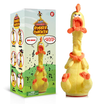 Gagster Rubber Chicken Dancing Toy - Mimicking Toy For Kids - Toy That Repeats What You Say & Tells Jokes, Singing & Talking, Electronic Yodeling For Anyone Who Loves Talking Toy And Funny Gag Gifts