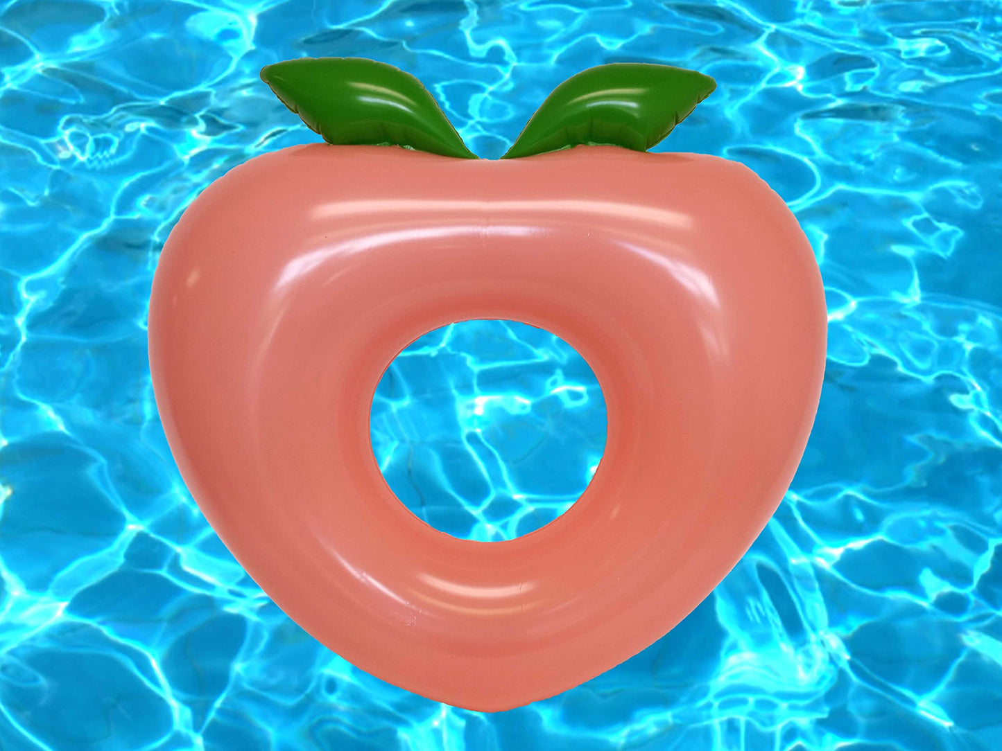 Inflatable Pool Floats - Avocado Pool Raft, Peach Pool Float, Gold Glitter Pool Float (Peach)