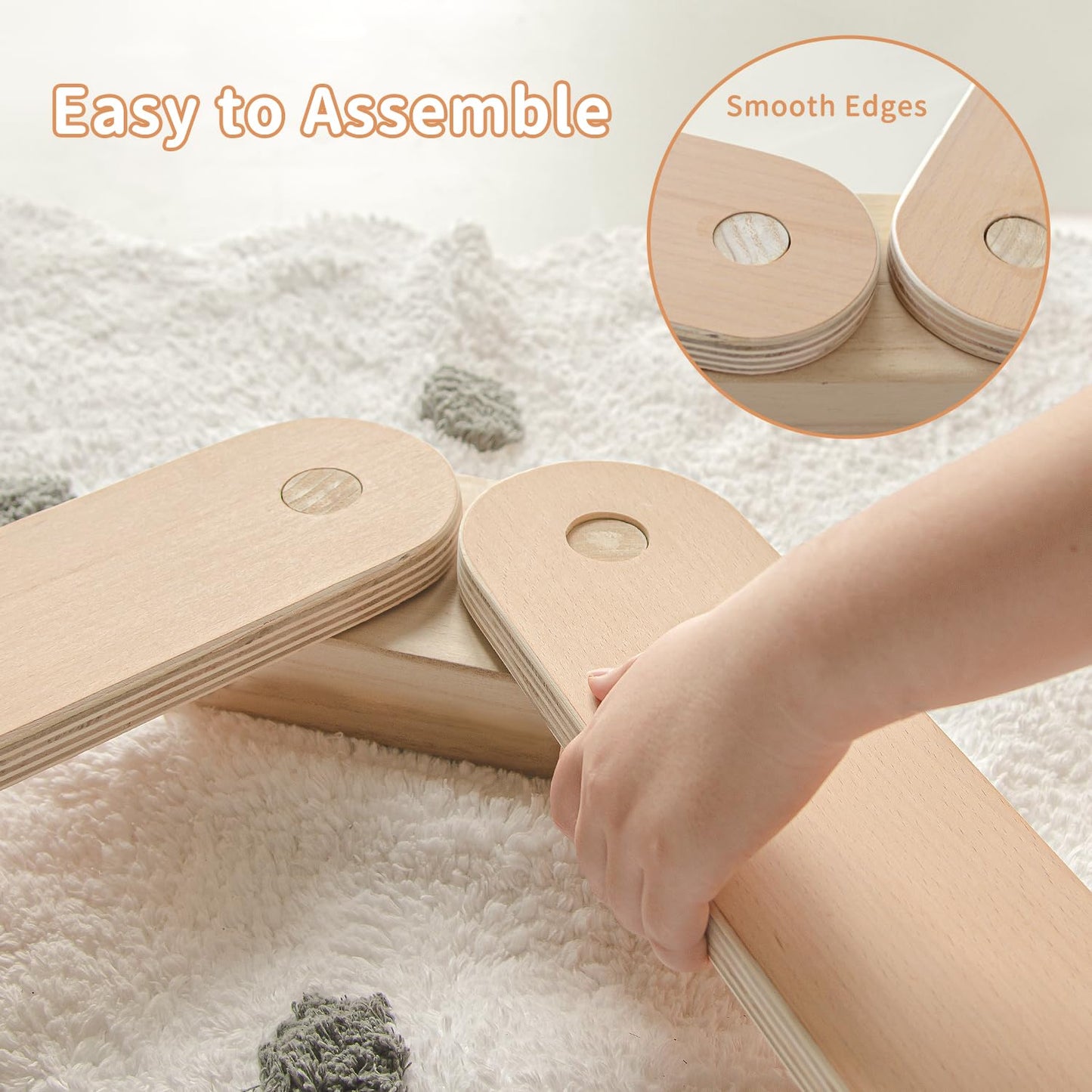 Avrsol Kids Balance Beam Wooden Stepping Stones Montessori Furniture Balance Board For Toddlers Kids Play Gym