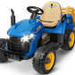 ARBELI 24V Ride On Tractor w/Tiltable & Detachable Trailer  2x65W Motors  EVA Tires  Remote Control  Bluetooth  Shifter  Music  Electric Car for Kids Ages 2-5  Blue