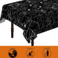 ATFUNSHOP Halloween Tablecloth Plastic 4PACKS 54 X 108 Rectangular Black Spider Web Disposable Table Cover Waterproof Spillproof