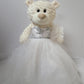 Kinnex Collections Since 1997 20'' Teddy Bear With Elegant Dress (Centerpiece) ~ B16631N-1 (White)