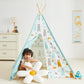 Asweets Kids Teepee Tent For Kids,Cotton Canvas Teepee Play Tent For Children Indoor And Outdoor Games Little Bear Indian Tipi Tent With Storage Bag (4 Walls)