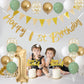 1St Birthday Decorations For Boys Girls, Sage Green White Gold Birthday Balloons With Happy 1St Birthday Banner First Birthday C