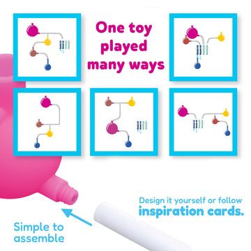 Aqualab Bath Toys For Kids Ages 4-8 - Science Themed Wall Suction Silicone Bath Toy - Includes Beaker, Flasks, And Test Tubes