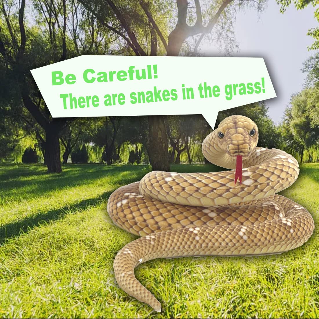 Mukouxun 112 Inch Stuffed Animal Snake Giant Stuffed Snake Kids Toys Stuffed Animal Snake Prank Props Giant Snake Plush Giant Anaconda (Brown)