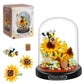 ZQJKLE Sunflower Bee Bouquet Building Block Set, 548 PCS, Medium, Yellow, Acrylonitrile Butadiene Styrene, Model P2280
