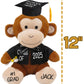 Personalized Graduation Teddy Bear Monkey Gift 2025 For Her, For Him, For High School, College, 12 Inch - Cute Custom Brown Monk