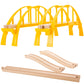 ORBRIUM Super Long Double Span Arch Bridge Almost 5 Ft Long for Wooden Railway Wood Train Tracks Compatible with Thomas, Brio, C
