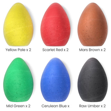 Arteza Kids Sidewalk Chalk, Set of 12, Easy-to-Hold Egg-Shaped Washable Chalk, Art Supplies for Spring and Summer Activities, Ou