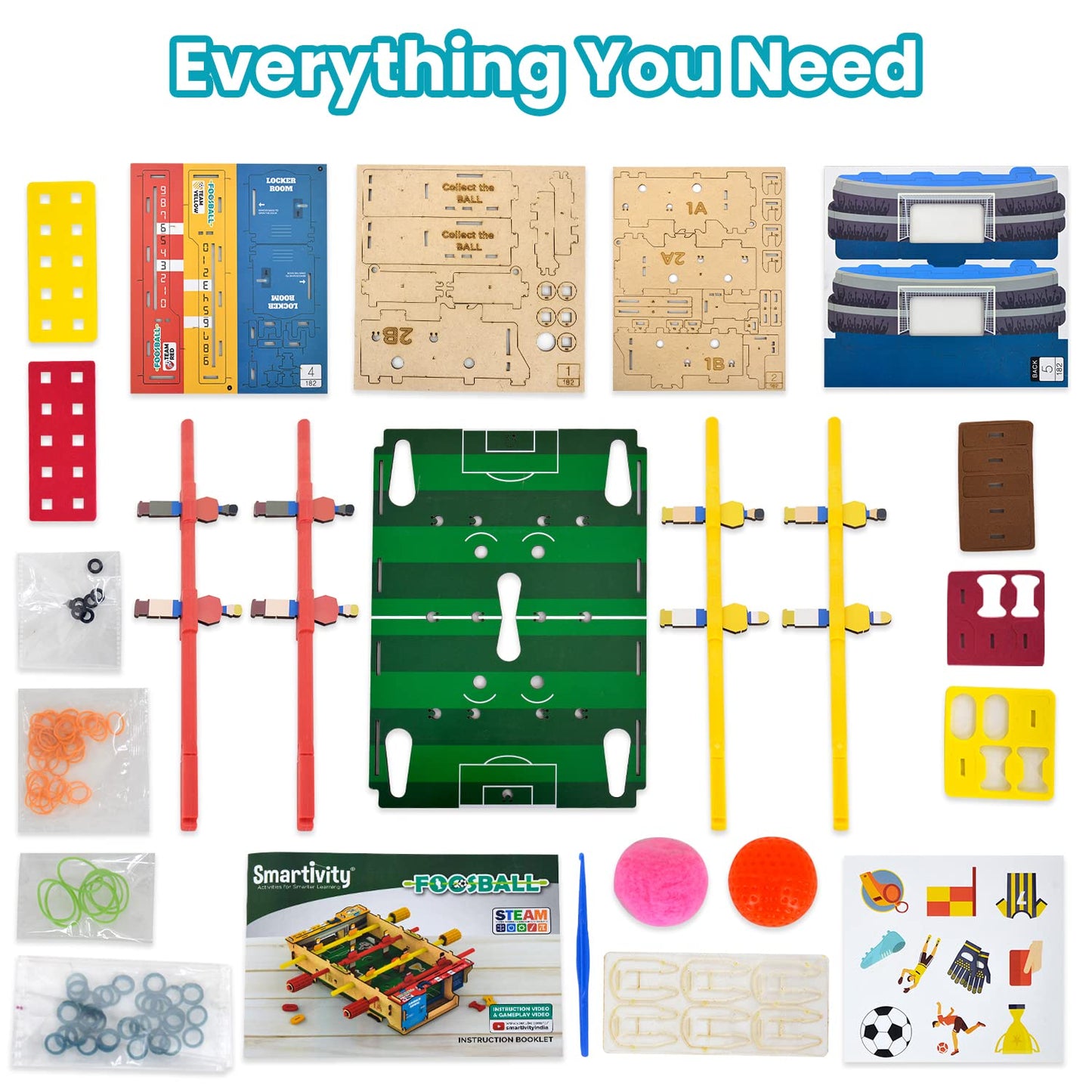 Smartivity Foosball Table Soccer Indoor Games For Kids Age 6-14 Years | Birthday Gifts For Boys & Girls | Diy Stem Educational Science Toy For Kids Age 6,7,8,9,10,11,12,13,14 Years