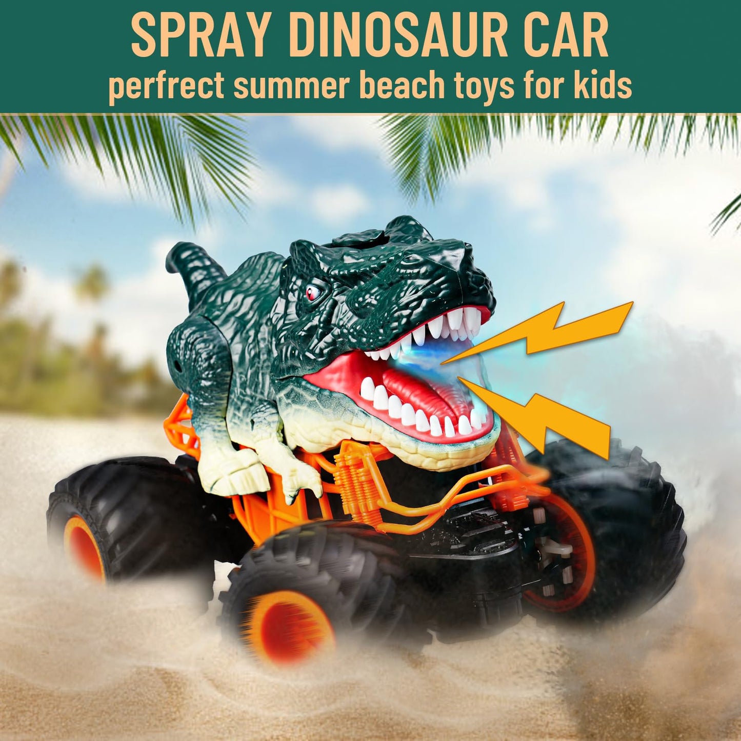 Dinosaur Monster Truck Toys,Remote Control Dinosaur Car, 2.4Ghz RC Truck for Toddlers, Electric Hobby RC Cars with Light & Music