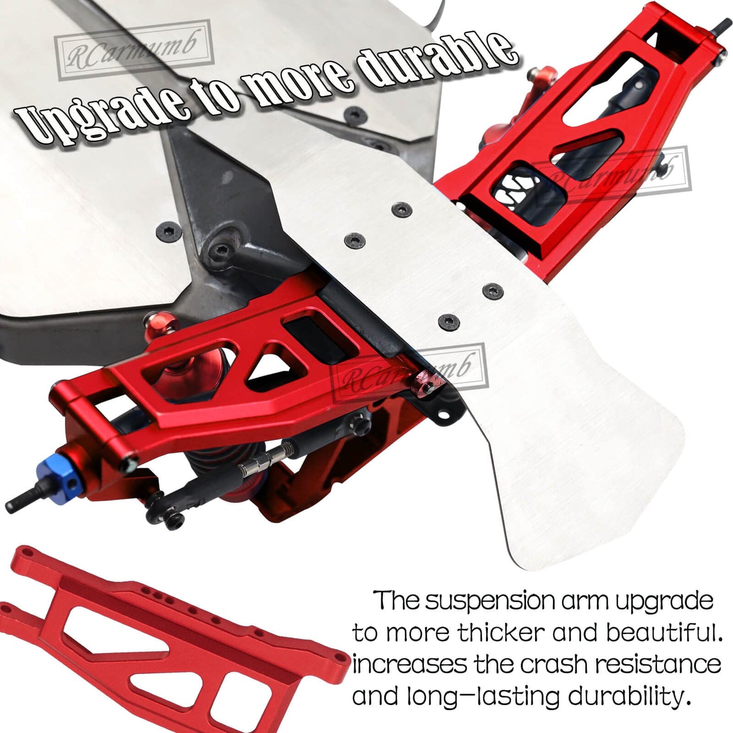 Rcarmumb Upgrades Part for 1/10 Slash 4x4 VXL,Stampede 4X4 VXL,Rustler 4X4 VXL,Hoss 4X4 VXL,Alloy Front Rear Suspension Arm & St
