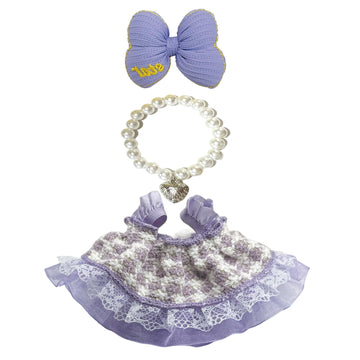 17cm Doll Clothes Set & Outfit Set for 17cm Dolls - enhanced Fashion Dresses with Accessories  elegant Chic Doll Clothing & Style Bundle Woven Purple