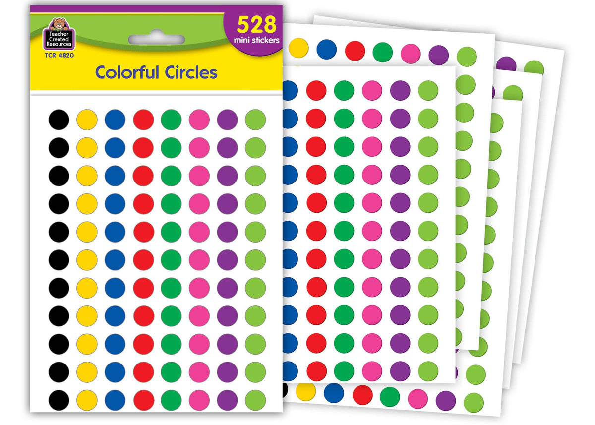 Teacher Created Resources Colorful Circles Mini Stickers, Multi Color (4820)