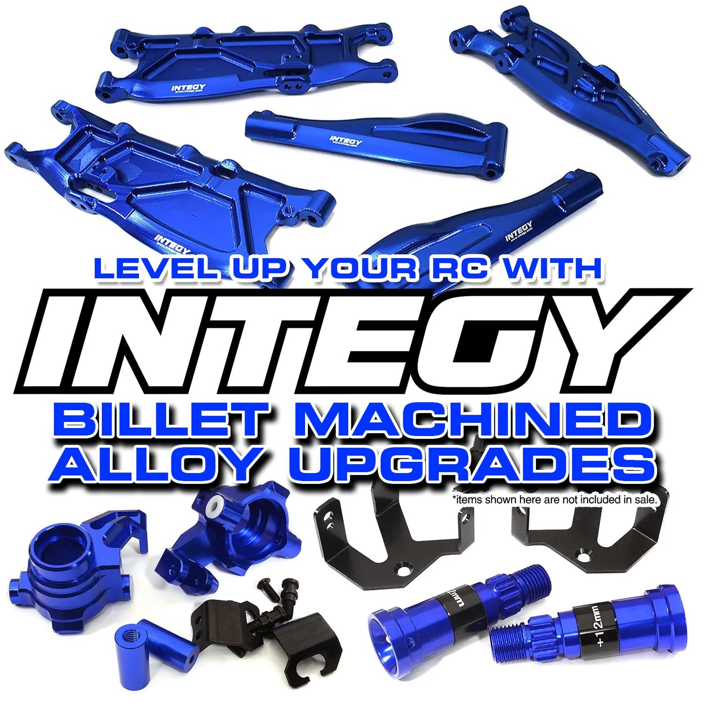 Integy RC Model OBM-1443BLUE Alloy 90mm Piggyback Shock (2) w/Rebound Adjust for SCX-10, SCX10 II, SCX10 III