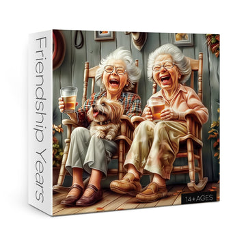 Fun Grandma Friendship Puzzles for Adults 1000 Pieces, Cute Dog Animal Art Jigsaw Puzzles, Colorful Pretty Challenging Puzzle