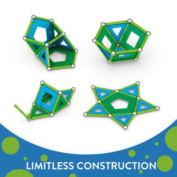 Geomag Magnetic Toys Classic Tiles 52-Piece Building Set For Kids Ages 5-99 | Swiss-Made Stem & Steam Authenticated Educational Toy Made From 100% Recycled Plastic | Creative Learning Play