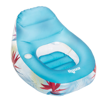 Aqua LEISURE New Aqua Paradise Elevate Pool Chair - Large Plastic Pool Float with Cup Holder - Bird of Paradise Design