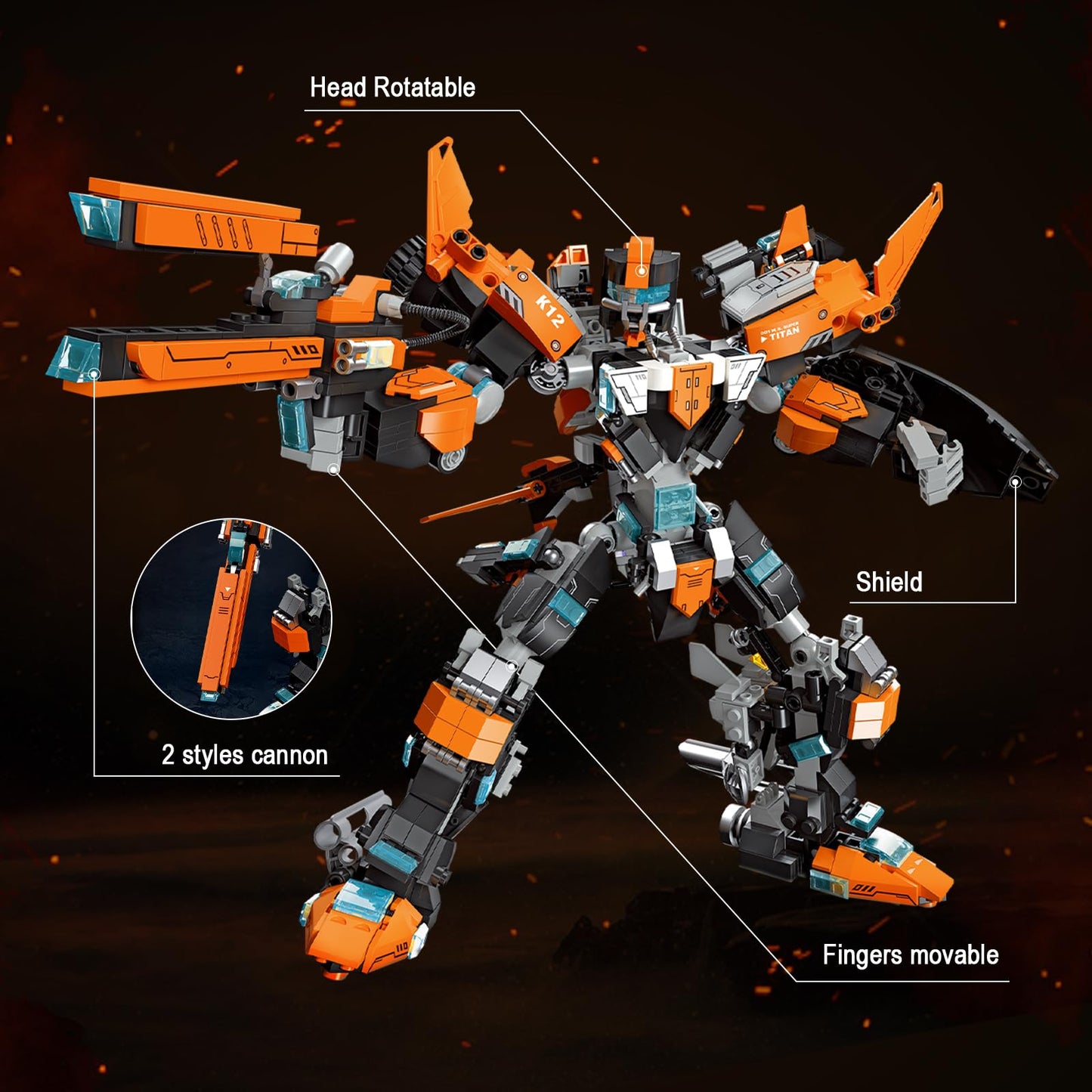 Qwljyfv Mech Robot Transforming Building Set For Adults,Hero Knight Model Building Kit,Creative Stem Robots Toy Gift For Kids Bo