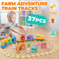 Train Set for Toddlers 2-4  Toddler Toys for 1 2 3 Year Old Boy Girl  Electric Train Set with Music  Light  Tracks  8 Animals & 8 Barns  Learning Toy for 1 2 3 Year Old  Birthday Gift for Boy Girl