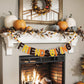 Breling 8ft Friendsgiving Banner Felt Ball Garlands Friendsgiving Party Decor Pre-strung Orange Yellow Brown Felt Banner for Fal