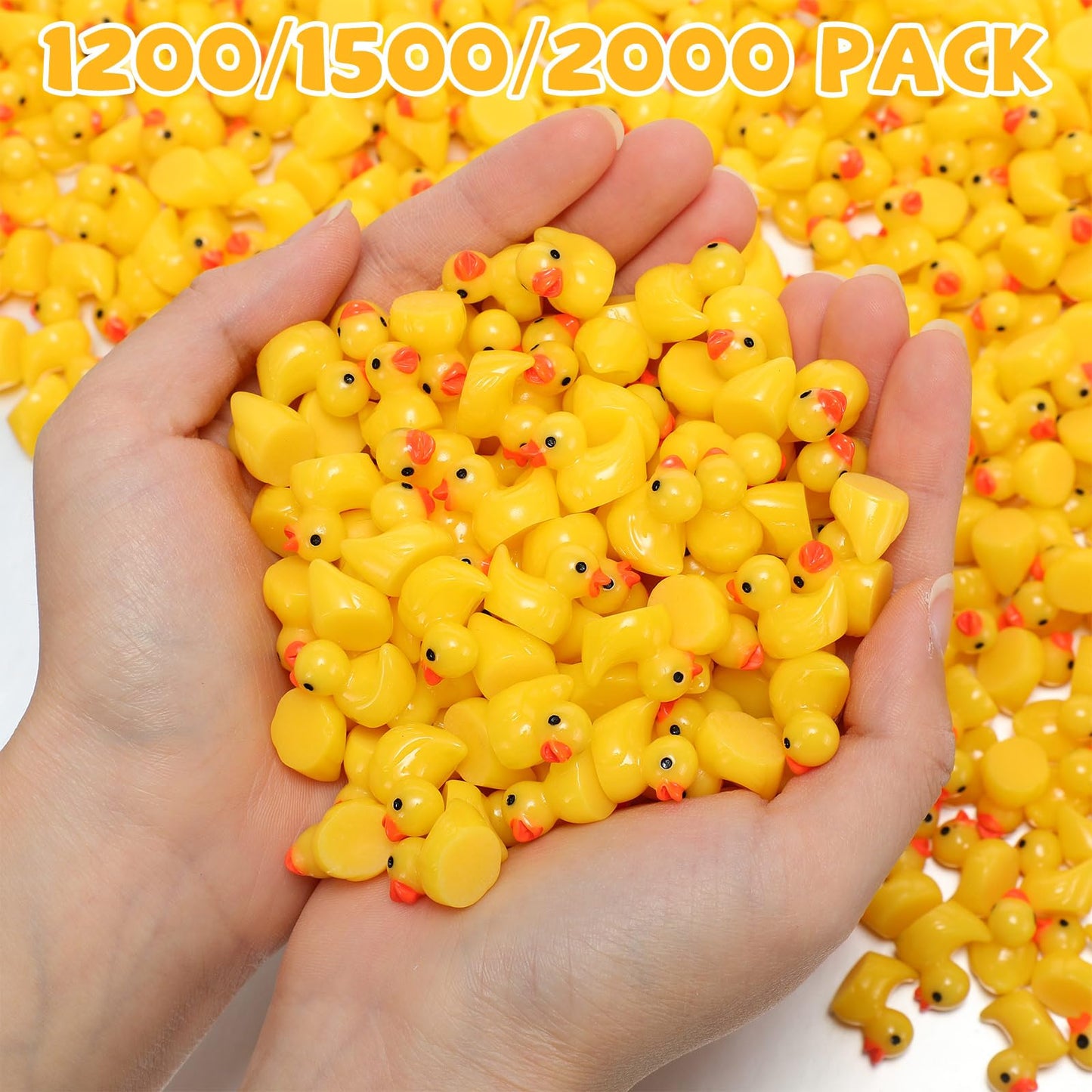 Barydat 1200 Pcs Mini Resin Ducks Bulk Yellow Tiny Duck For Hide And Seek Prank Cruises Party Mini Baby Ducks Miniature Garden Accessories Duck Figures For Dollhouse Landscape Aquarium Decor Gift