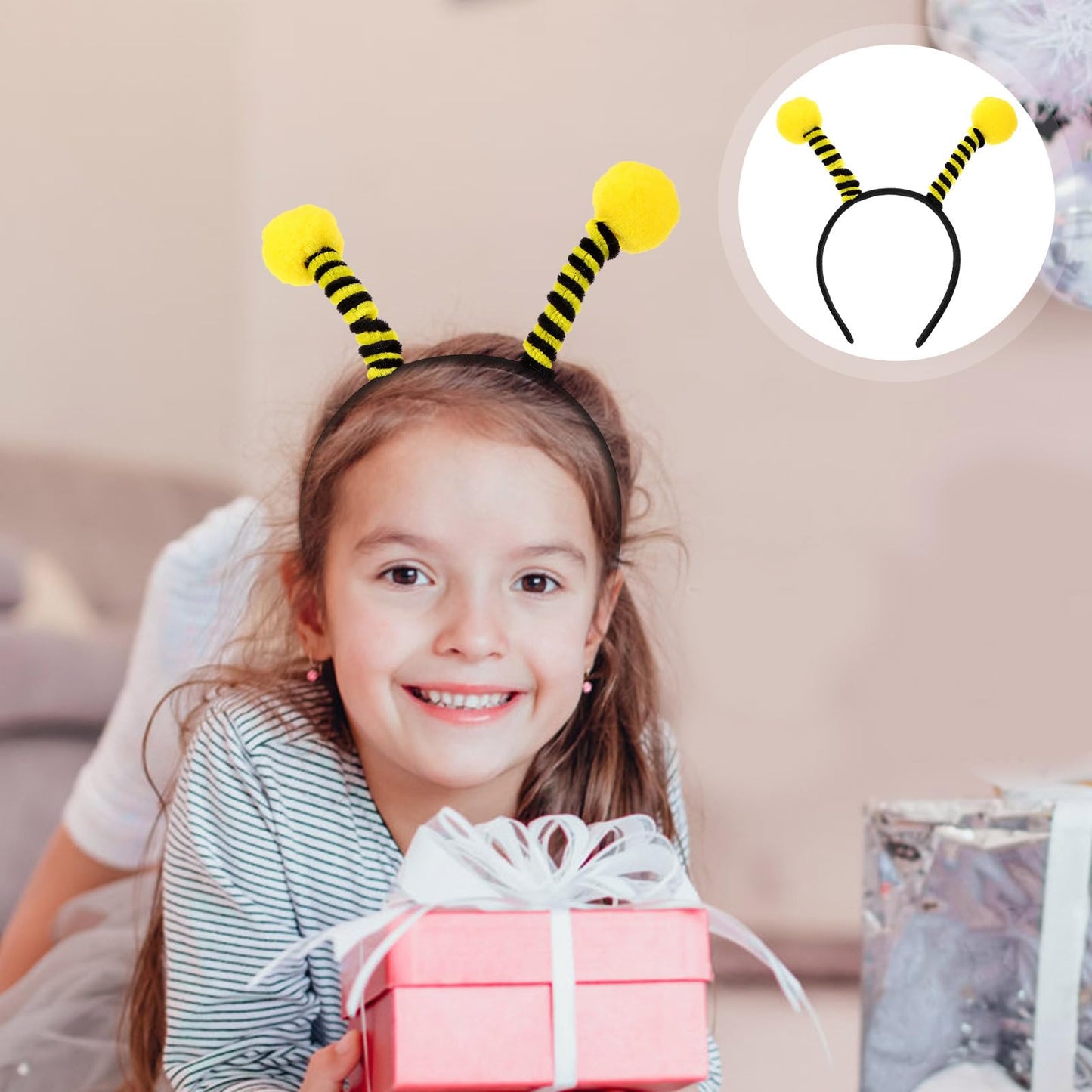 NUOBESTY 8pcs Bee Tentacle Headbands Bee Antenna Headwears Honey Bee Headpieces for Children Costume Cosplay Dress Party Props