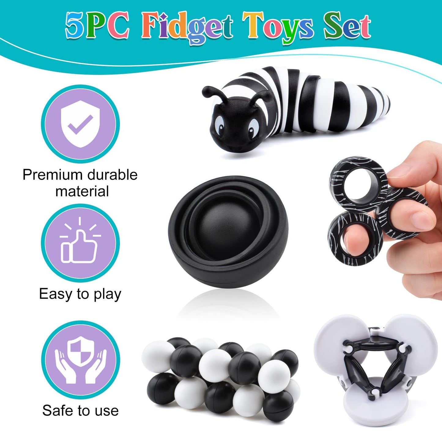 Fidget Toys Adults Pack, Sensory Toys Pack Easter Basket Stuffers For Kids Teen Autism, Desk Toy Stress Relief Toys Gift For Adh
