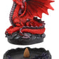 Ebros Gift Stryker The Mythical Smoke Fire Breathing Red Dragon Backflow Incense Cone Burner Figurine 6.25' Tall Dungeons And Dragons Medieval Renaissance Decor Statue Smaug Drake Puffing Smog