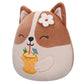 Squishmallows Original 7.5-Inch - Regina The Brown And White Corgi With Pineapple Drink And Flower