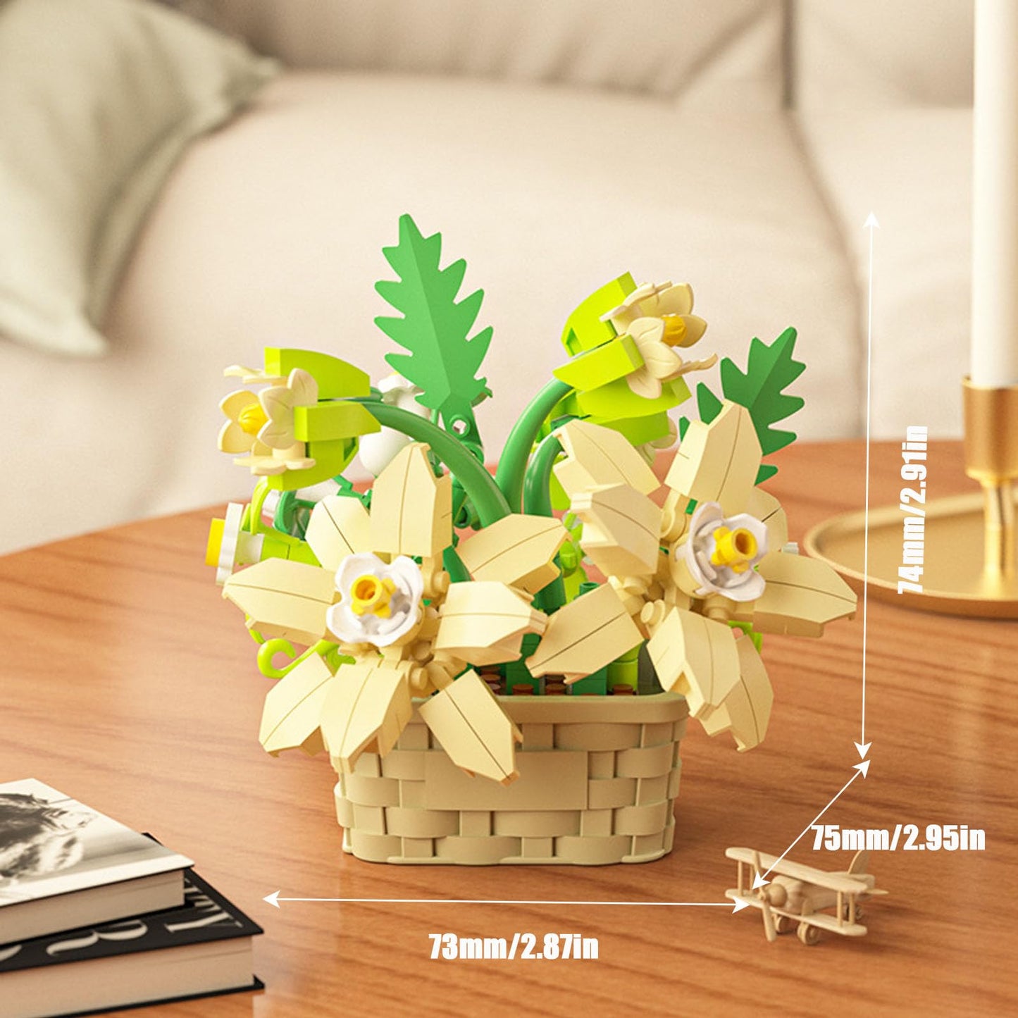 Vilbocr Mini Flowers Building Block Set Flower Blocks Toys Plants and Succulent Toys Building Block Flowerpot Botanical Collection Birthday Gift for Girls Boys mature-themeds Kids Ages 6+ (Daisy 181Pcs)