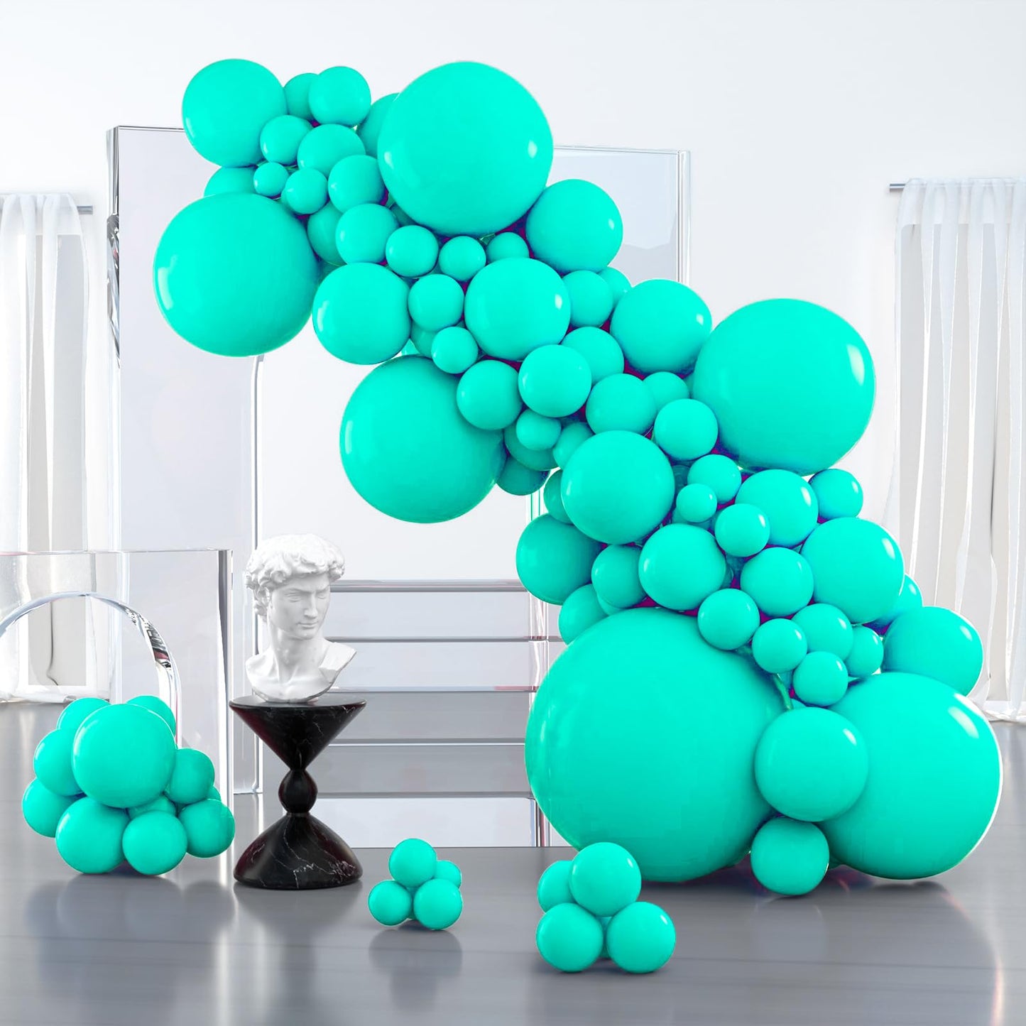 Partywoo Teal Balloons, 127 Pcs Teal Blue Balloons Different Sizes Pack Of 36 Inch 18 Inch 12 Inch 10 Inch 5 Inch Turquoise Balloons For Balloon Garland Or Balloon Arch As Party Decorations, Teal-Y69